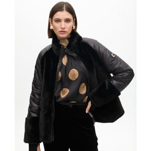 Cappotto combinato piume e pelliccia