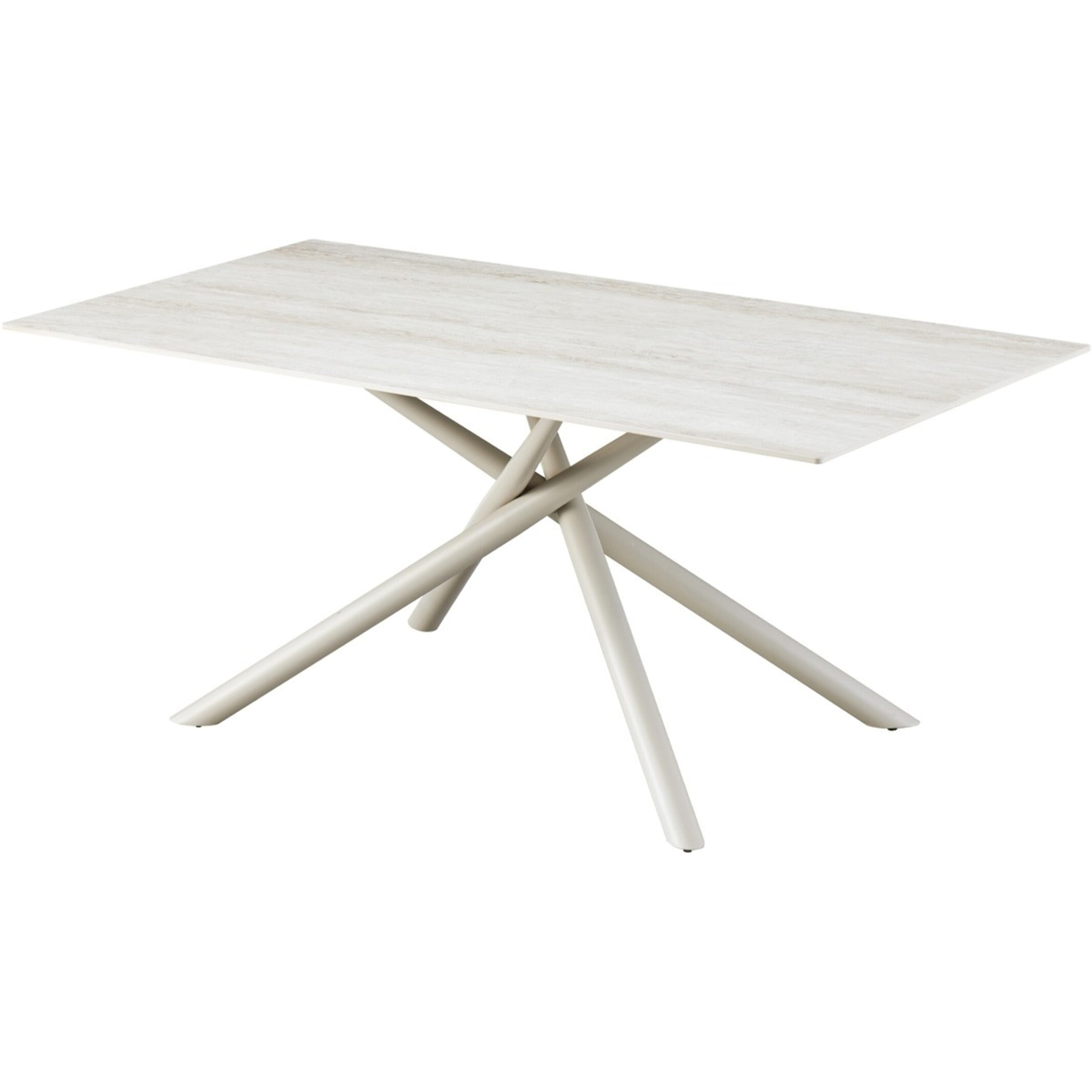 Table à manger 8 couverts en céramique effet Travertin - NEVEL