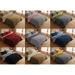 Copripiumino Bicolor Double Face Matrimoniale 100% Cotone Made in Italy