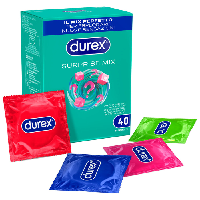 Durex Surprise Mix Preservativi Misti - Confezione da 40 Profilattici