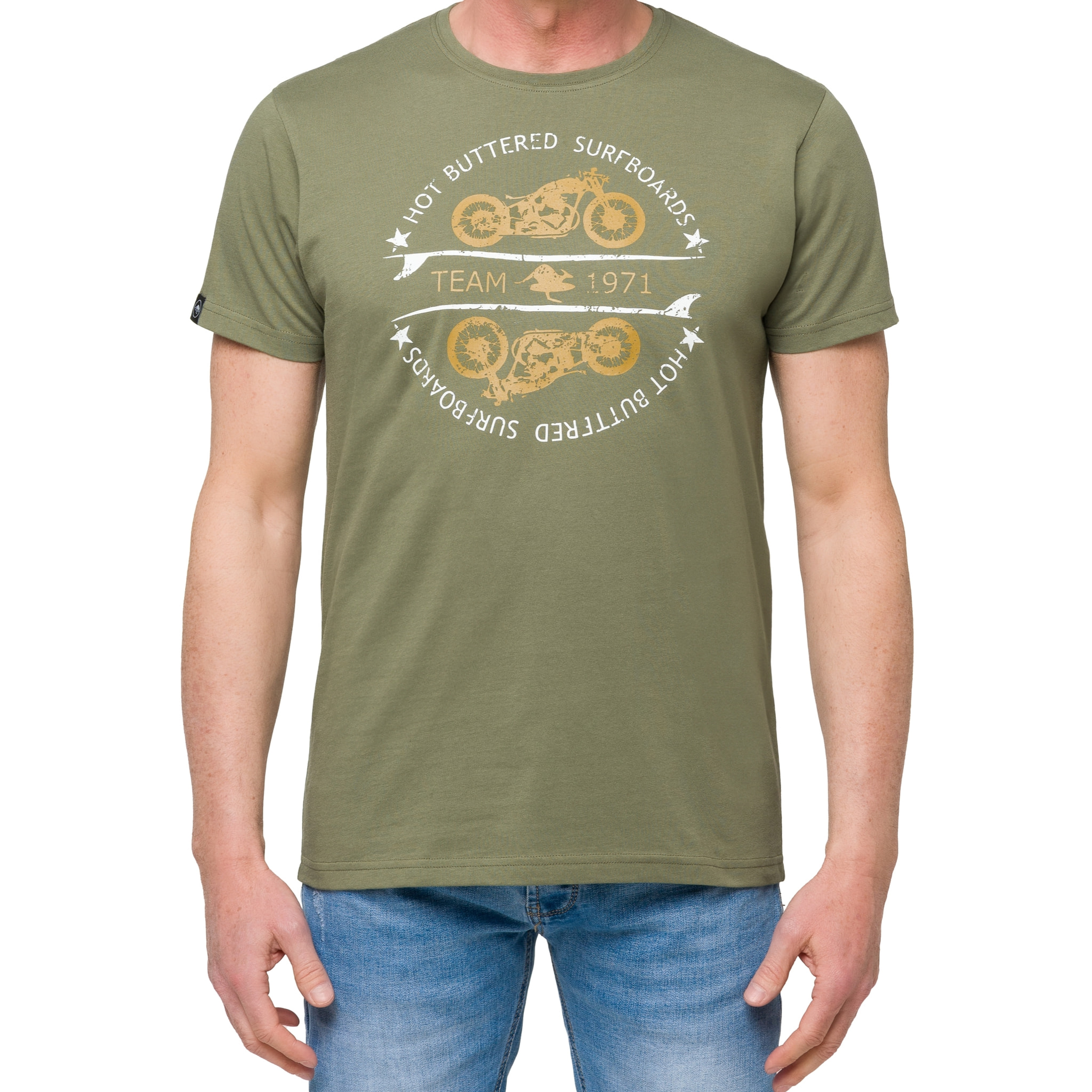 Camiseta de algodón 150 gr Hot Buttered Thunder Color Verde Militar