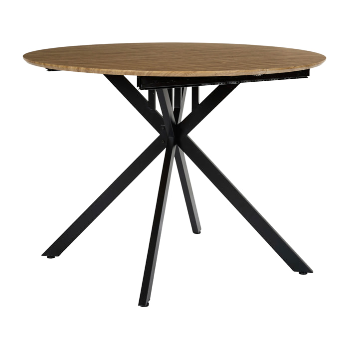 Table De Repas - HOME DECO FACTORY - Heritage - Extensible - Marron et Noir
