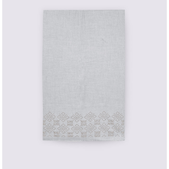 Fiorella Rubino - Bufanda con aplicaciones de estrás y tachuelas - Gris