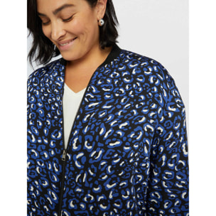 Fiorella Rubino - Blusa camisa con estampado animal - Azul