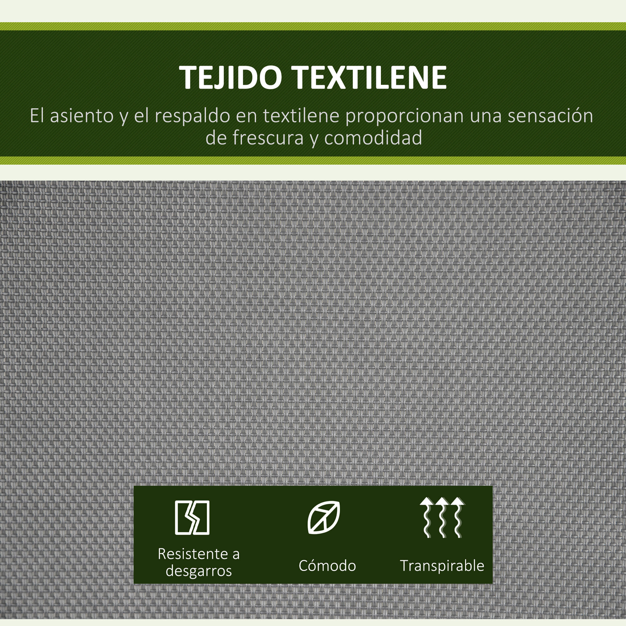 Columpio de Jardín Exterior de 2 Plazas, Balancín de Jardín Exterior con Techo Ajustable, Marco de Acero, Asientos de Textilene, para Balcón Terraza, Carga 220 kg, 140x118x162 cm, Gris Oscuro