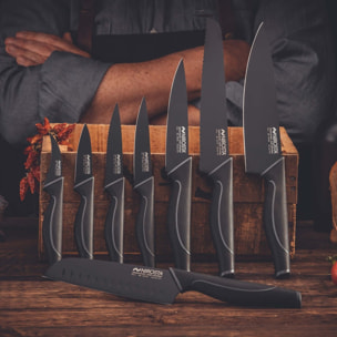 Ensemble de 2 Couteaux de cuisine cranté Nirosta Black Edition