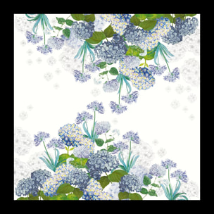 Nappe anti tache lin & coton imprimé Jardin de bretagne bleu