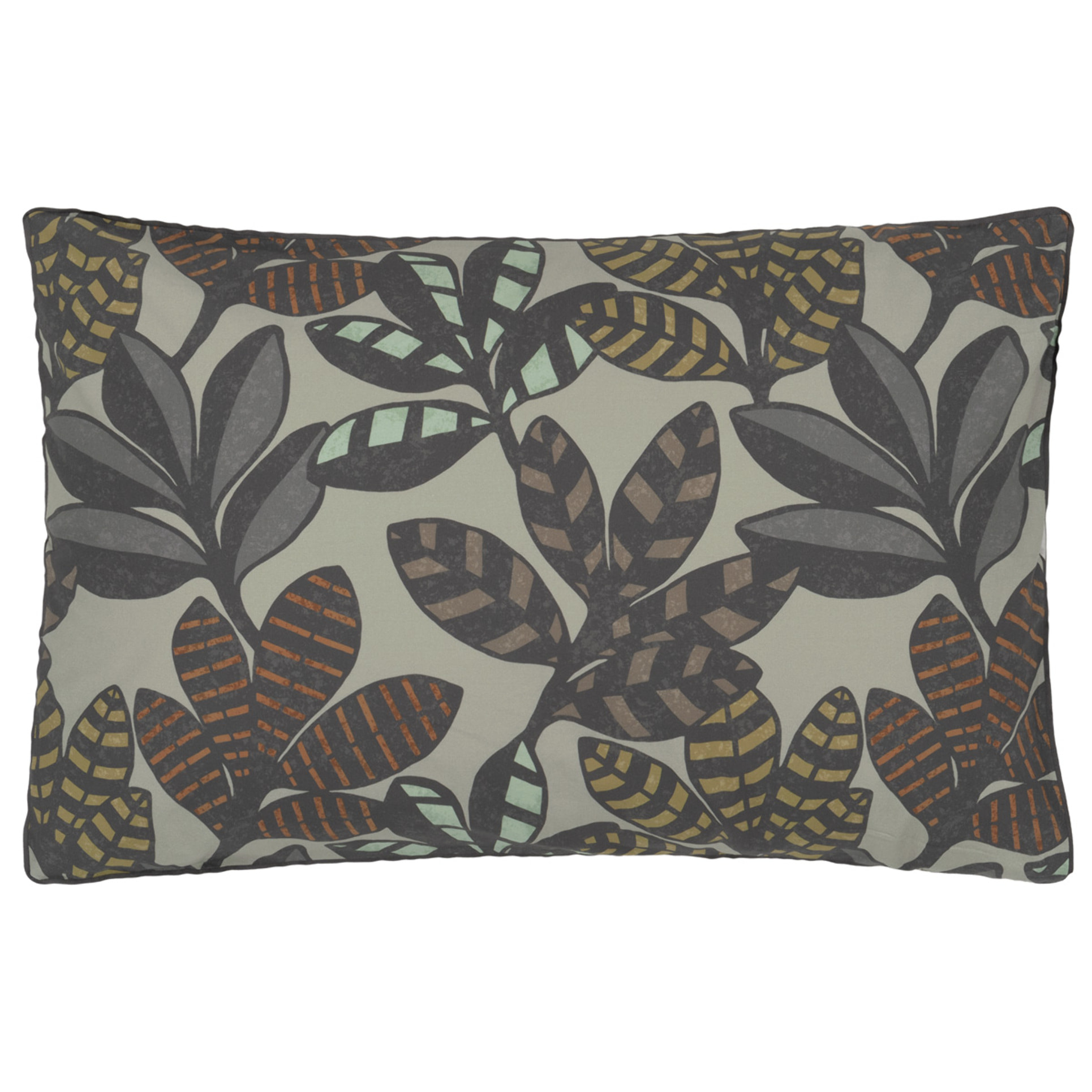 Taie d'oreiller imprimée en percale de coton, TANJORE, Vert