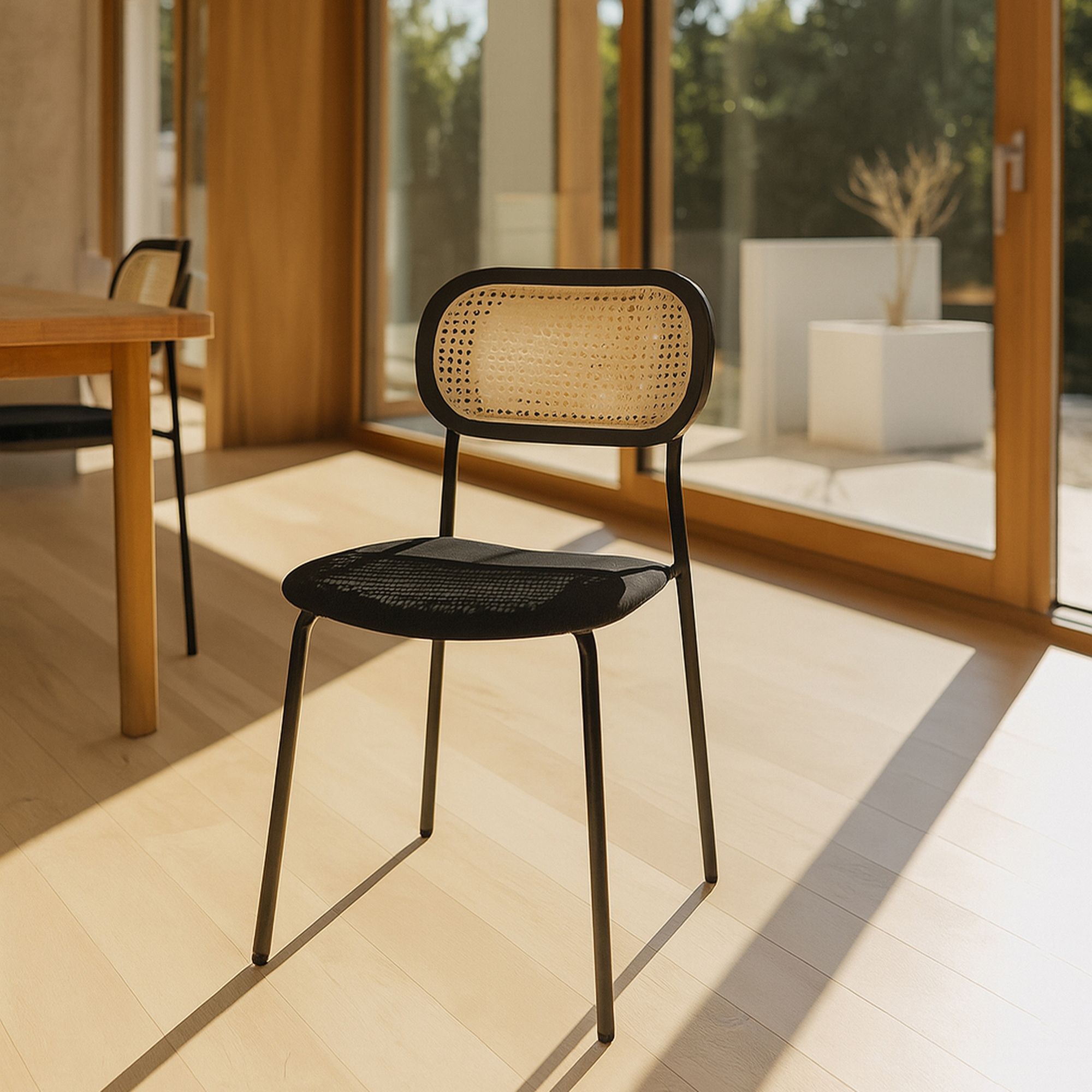 Lot de 2 chaises en bois et velours et pieds en métal NOSARA