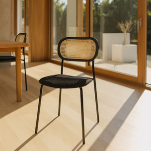 Lot de 2 chaises en bois et velours et pieds en métal NOSARA