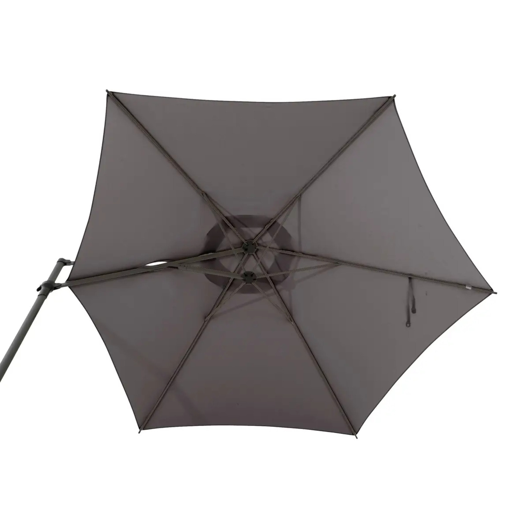Parasol déporté rond "Naulia" Ardoise 3,3m en acier polyester et nylon