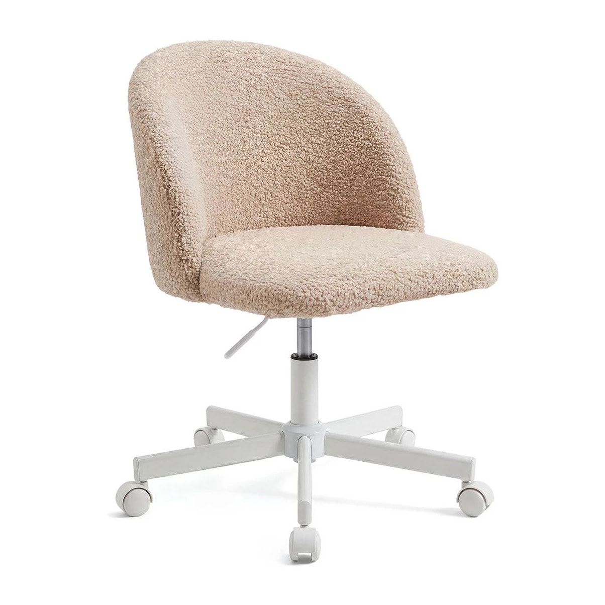 Silla de escritorio tapizada en borreguito arena 76-89,5 cm Candy Arena