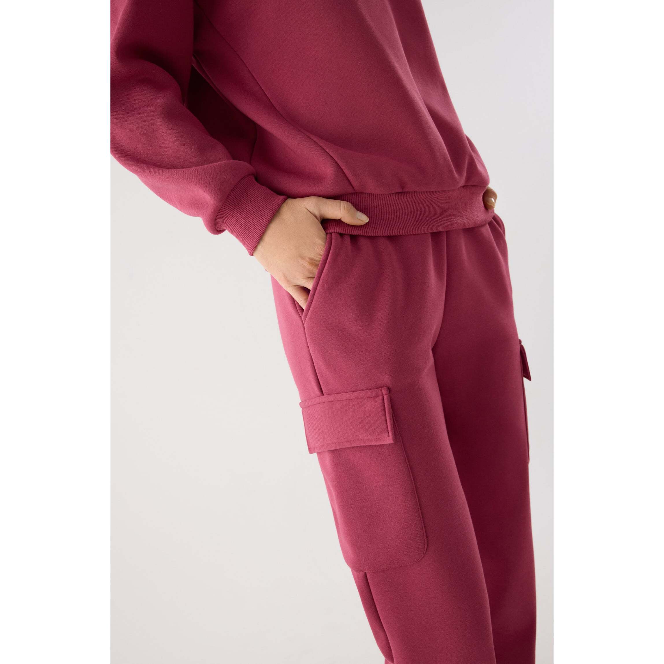 Conjunto de chándal deportivo afelpado sudadera y cargo rosa