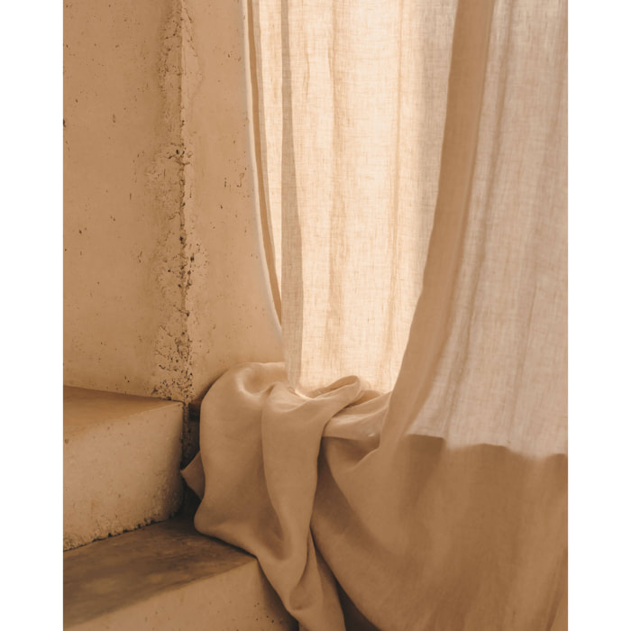 Kave Home - Tenda Malavella 100% lino beige 140 x 270 cm