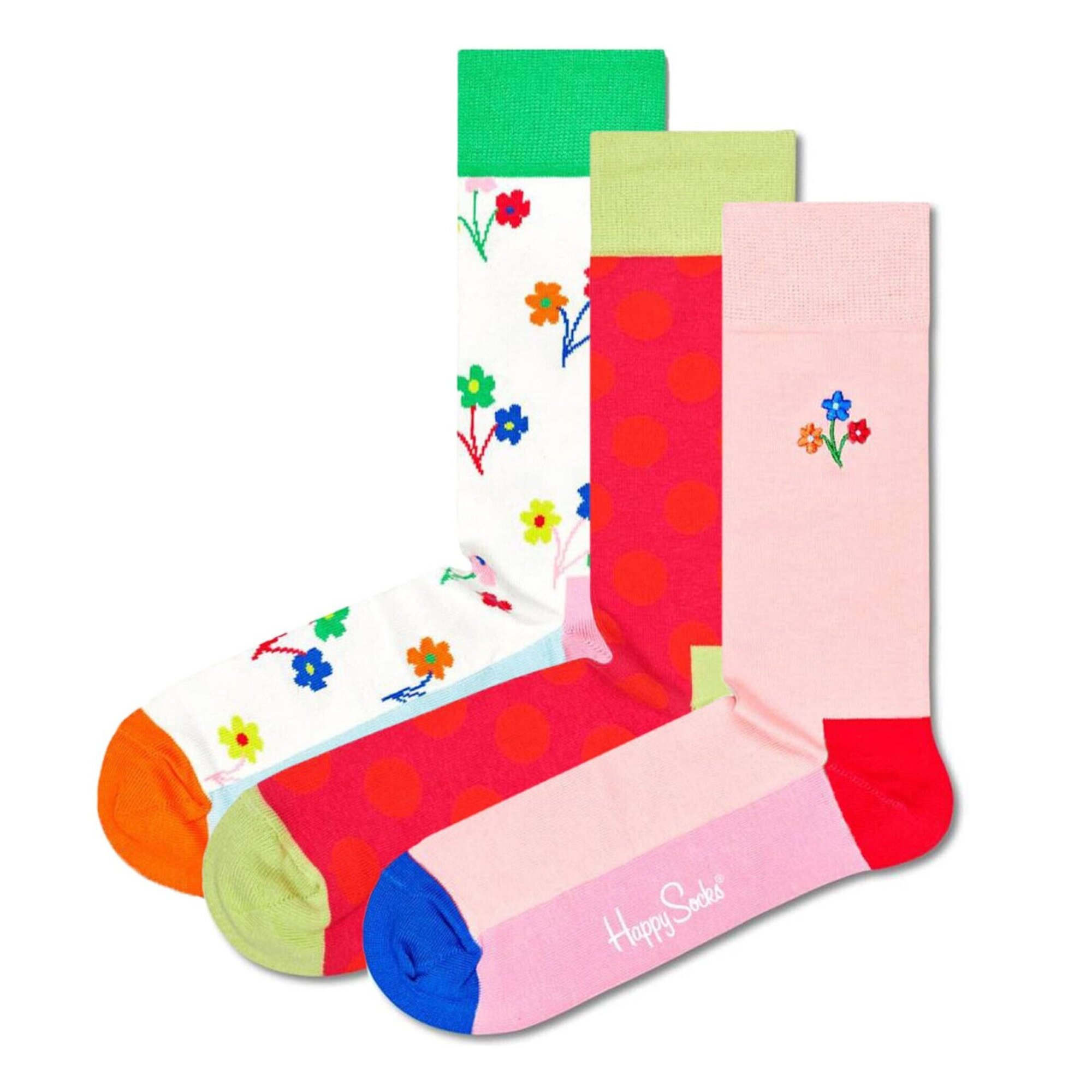 Set de 3 pares de calcetines - diseño "Flowers"