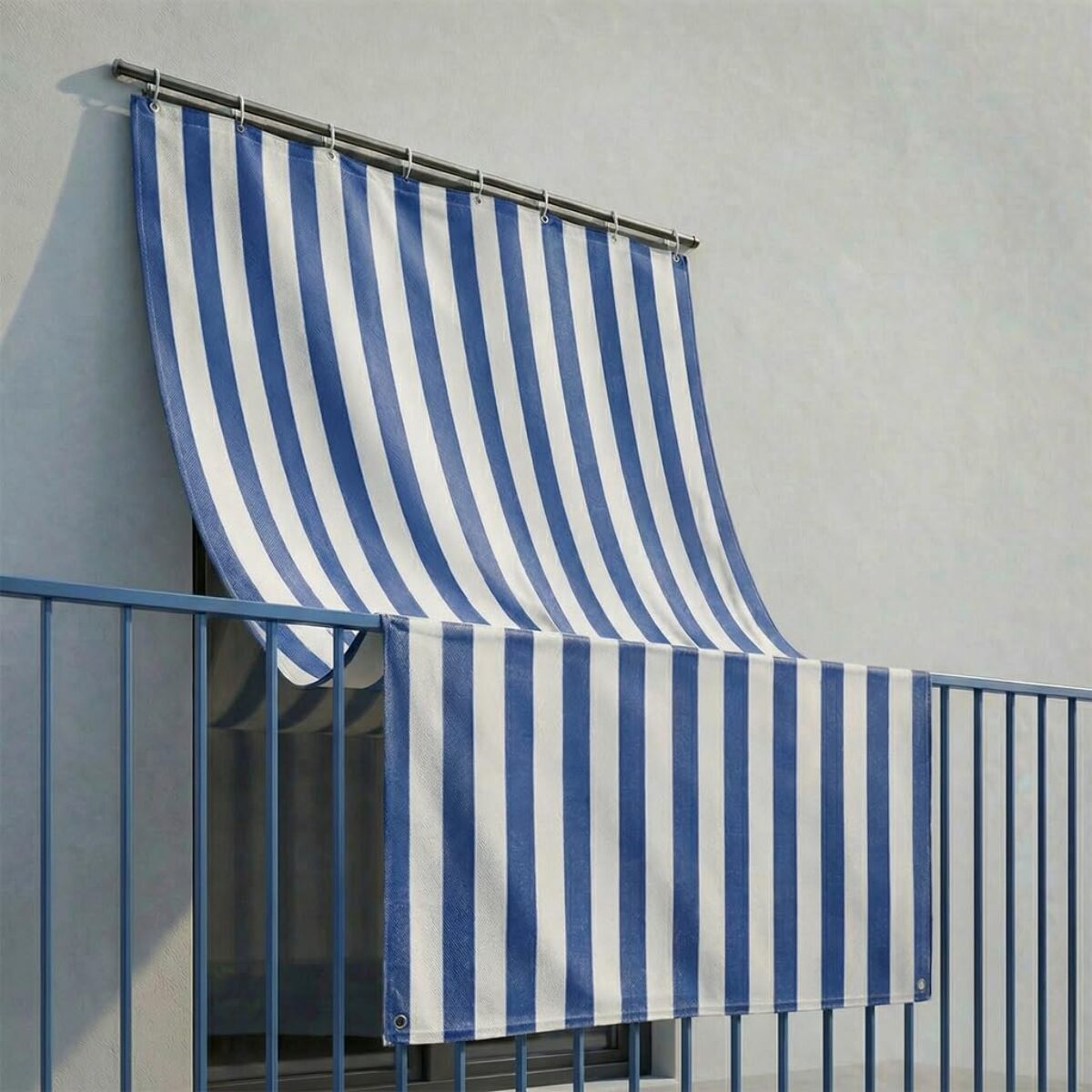 Tenda da sole a caduta in poliestere - A RIGHE BLU