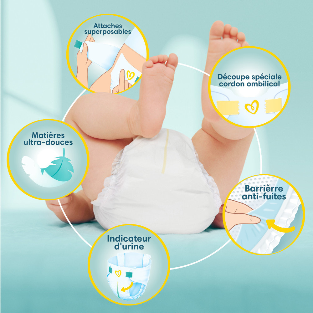 4x34 Couches Premium Protection Taille 2 (4kg - 8kg) - Pampers