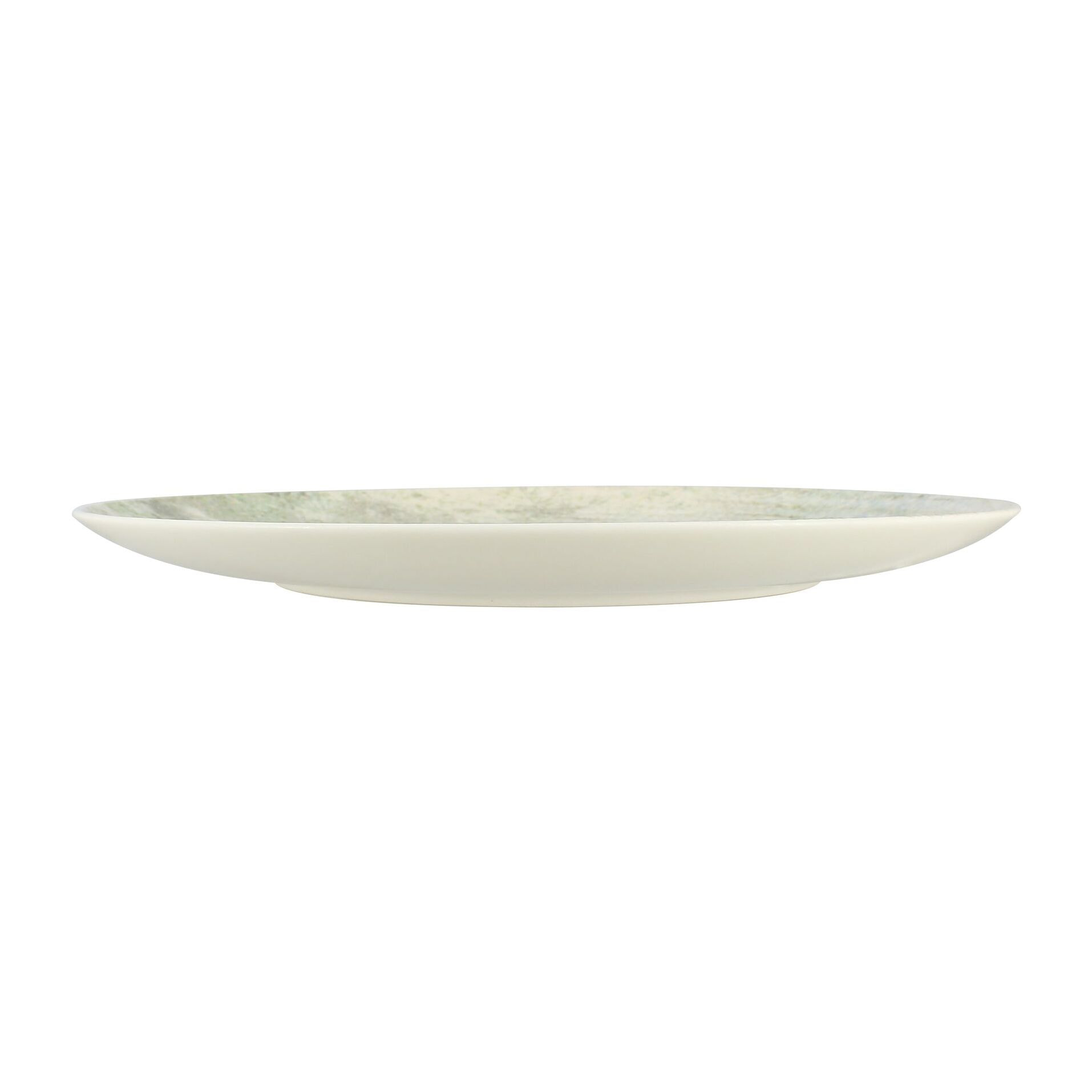 Lot de 6 assiettes plates en porcelaine verte 26cm NATURA