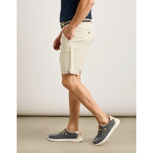 Bermuda Algodón con Cinturón Piedra - Esteban