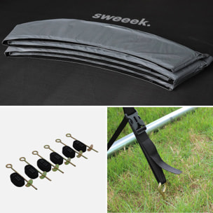 Trampoline 305cm - Mars XXL Gris - avec filet de protection. échelle. bâche. filet pour chaussures. kit d'ancrage. trampoline de jardin 305 cm |Qualité PRO |Normes EU
