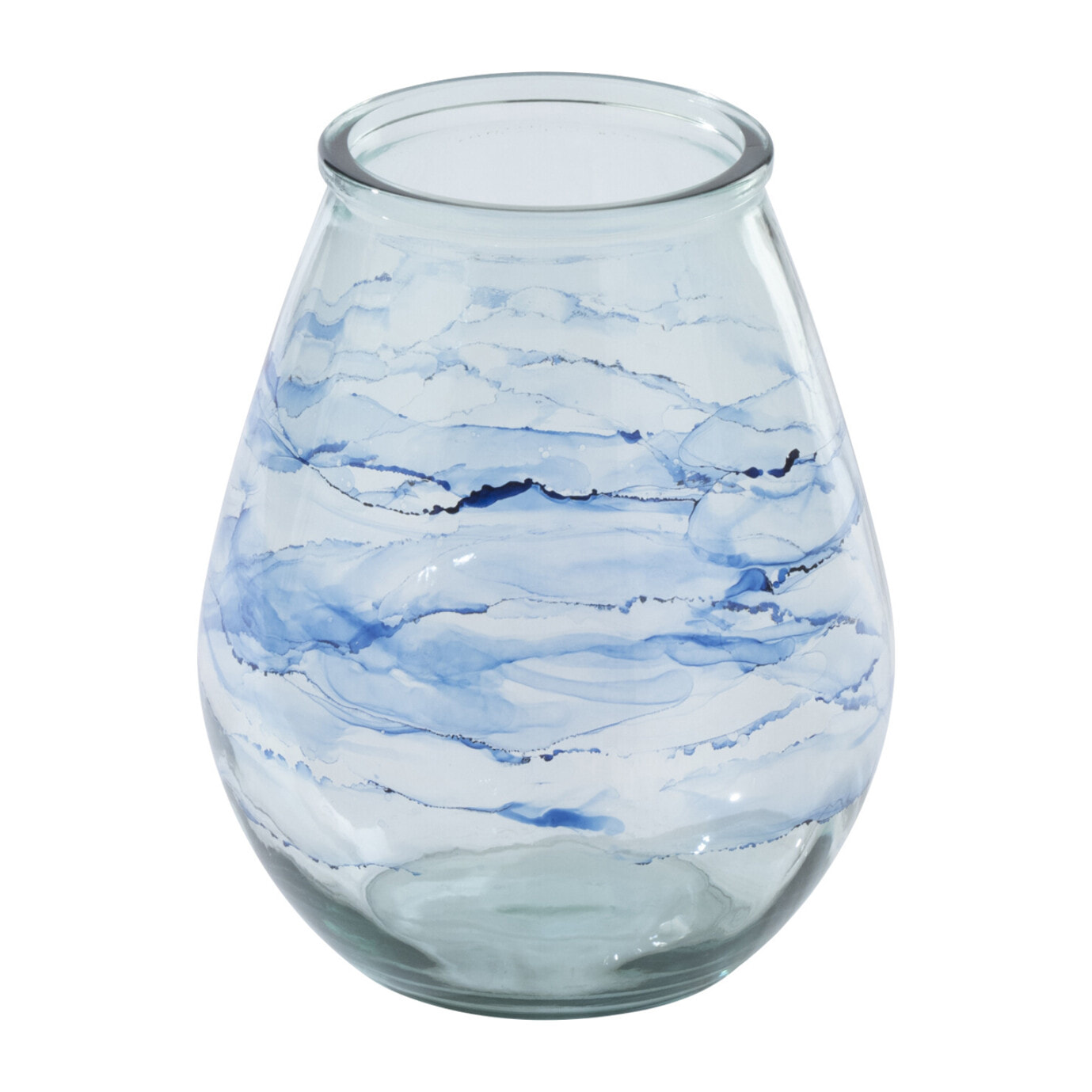 J-Line Photophore Vague - verre - bleu