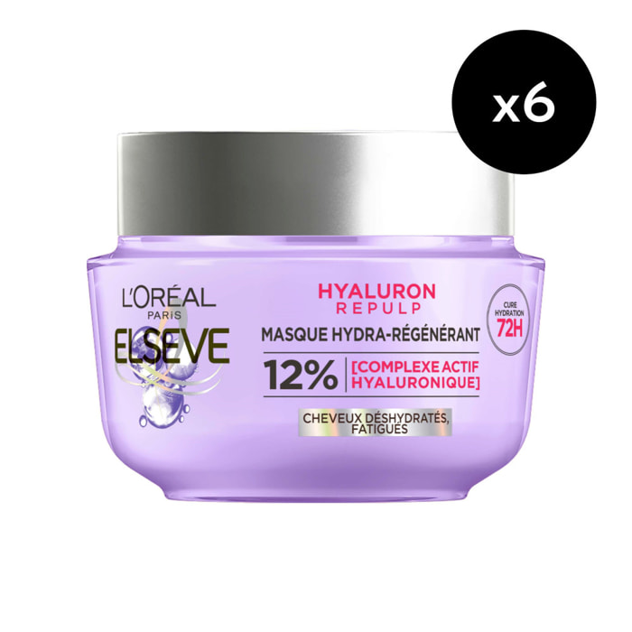 Lot de 6 - L'Oréal Paris Elseve Hyaluron Repulp Masque Hydra-Régénérant 310ml