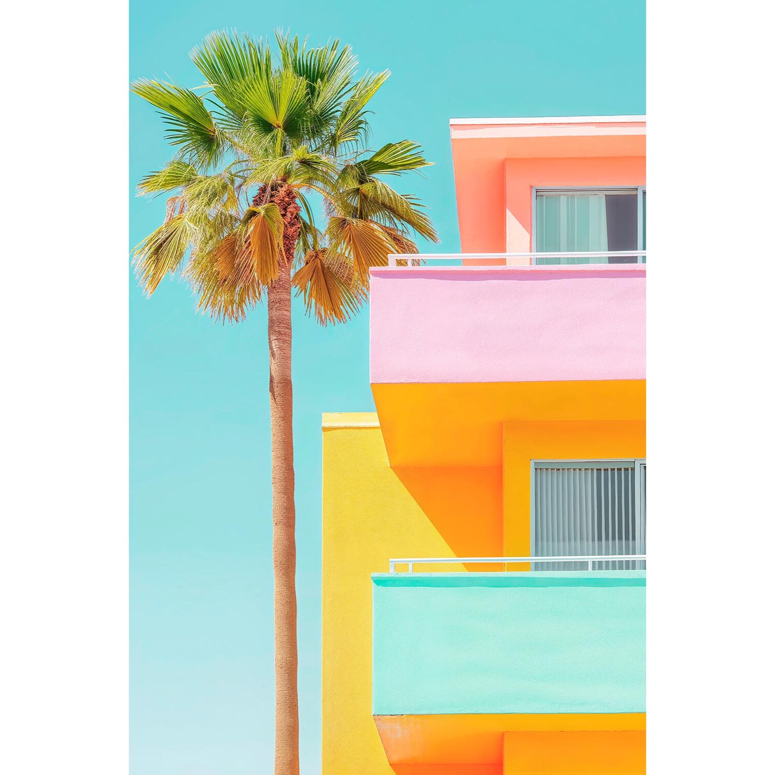 Tableau architecture venice beach pastel  Toile imprimée