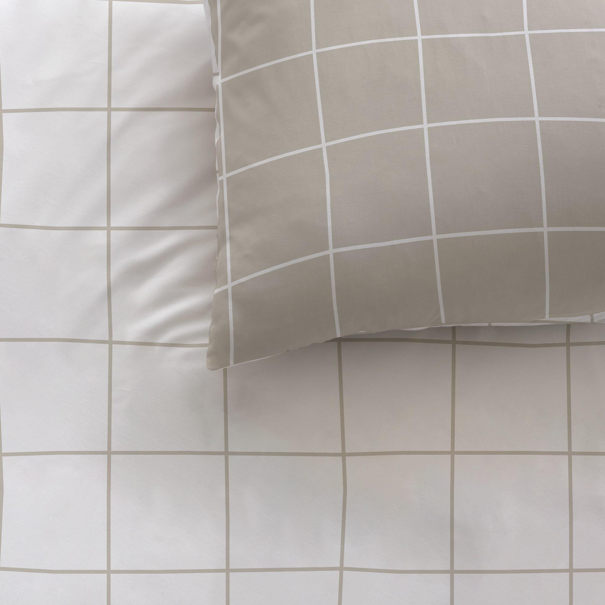 Parure de lit imprimée 100% coton, CHECKS