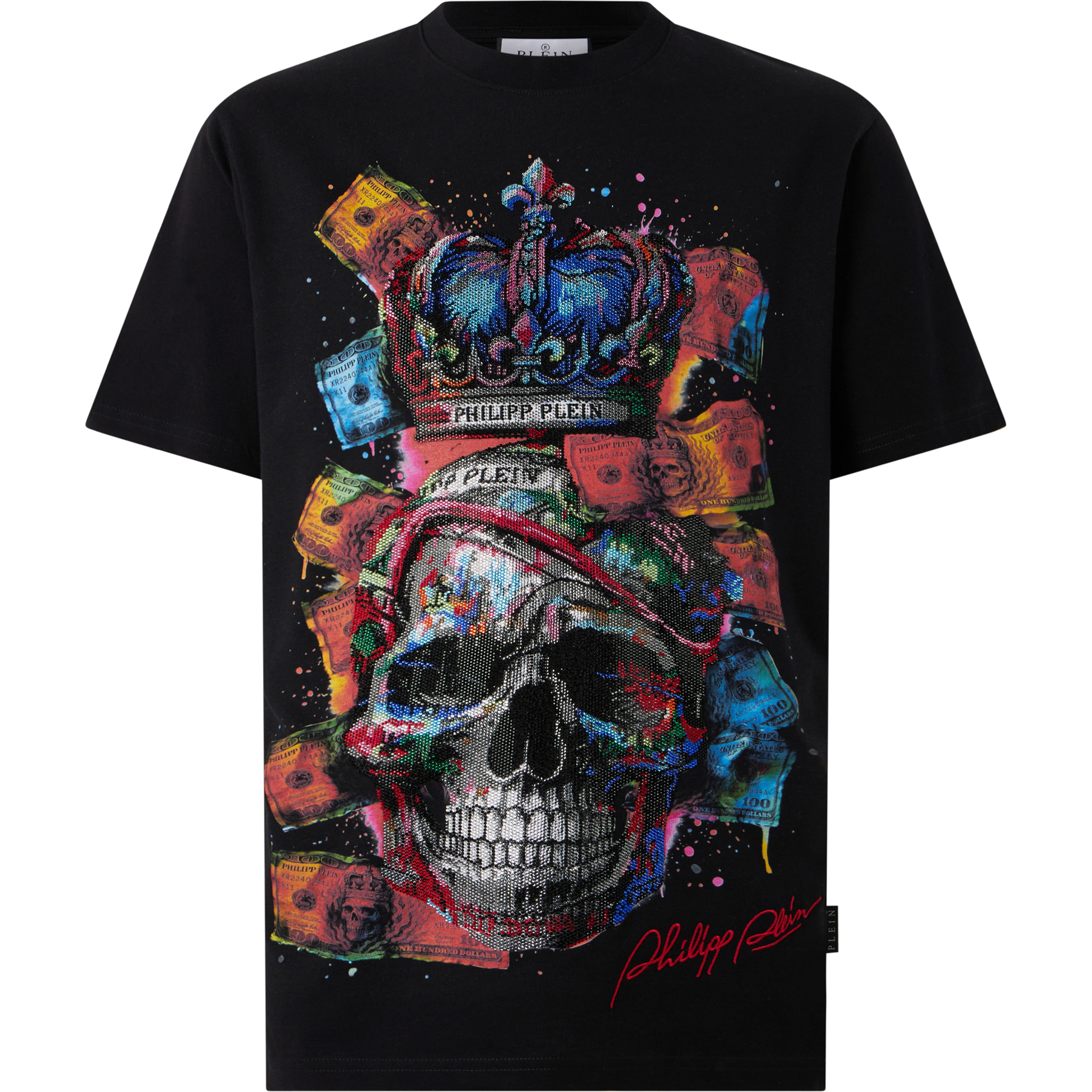PHILIPP PLEIN Camiseta de cuello redondo y manga corta SKULL