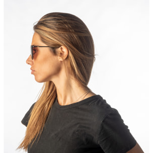 Gafas de sol OCEAN GENOVA - Marrón transparente / Marrón degradado y patillas de metal negro mate