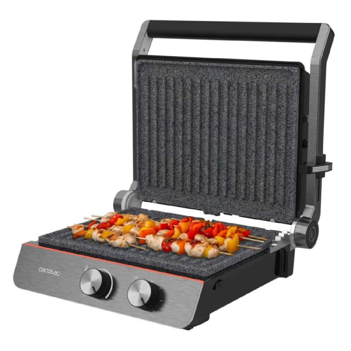 Parrilla Eléctrica Rock'nGrill Blaze Neon. 2200W, Revestimiento RockStone, Fácil