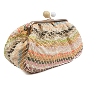 Boesio Bolso bandolera Mujer. Fabricado en rafia sintética entrelazada.