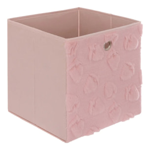 Panier de rangement Fraci 30x30cm Rose Motifs Fraises