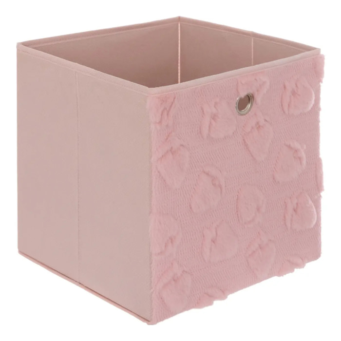 Panier de rangement Fraci 30x30cm Rose Motifs Fraises