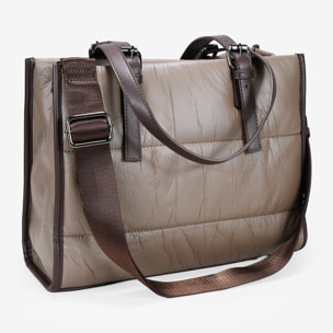 Bolso de hombro taupe acolchado