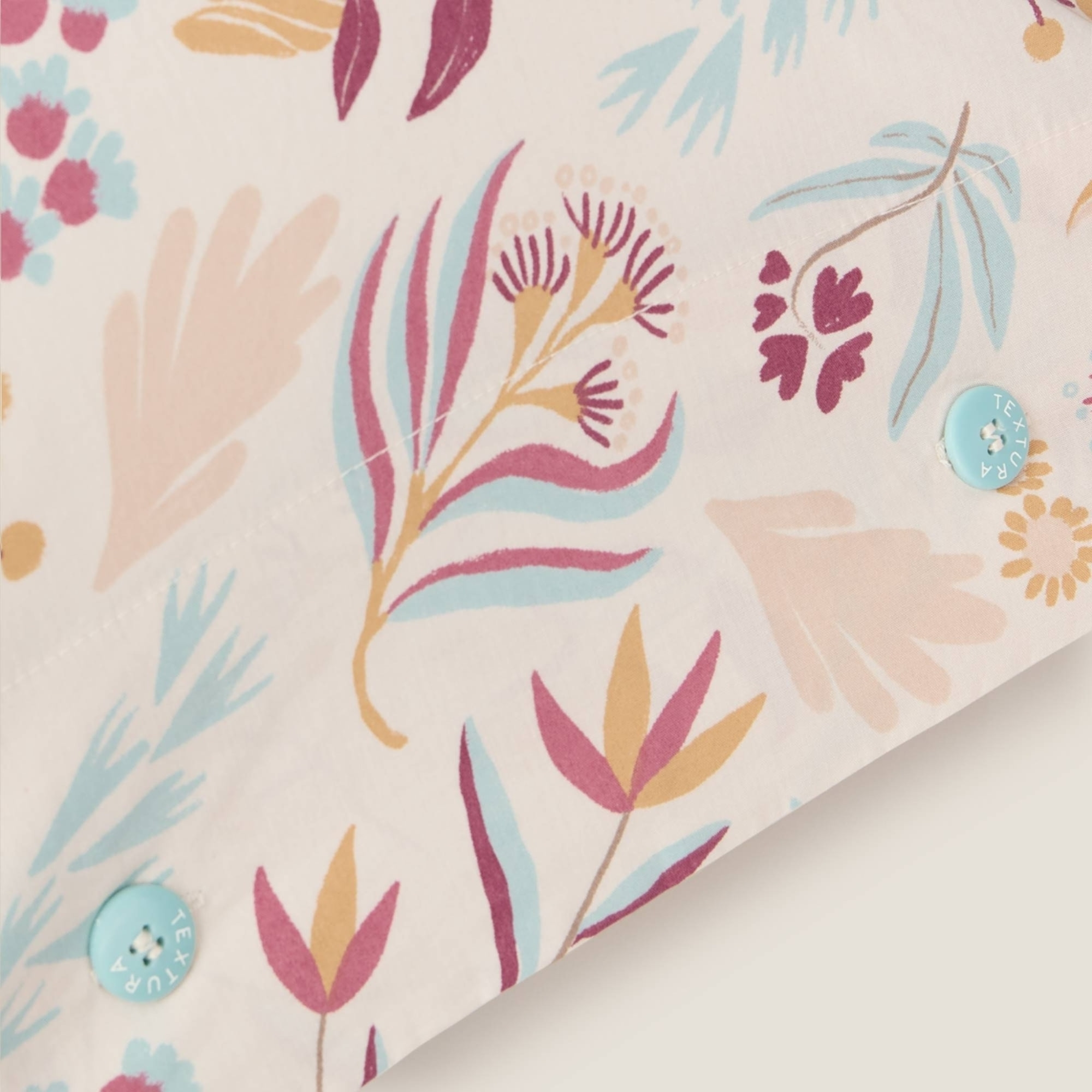 Funda almohada flores Praz color granate 100% Algodón