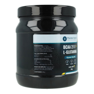 BCAA 2:1:1 + L-Glutamina Sabor Limón Planeta Huerto 300 g - Máxima Potencia, Resistencia y Recuperación Muscular