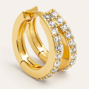 Pendiente Suelto Doble Scarlett Baño Oro