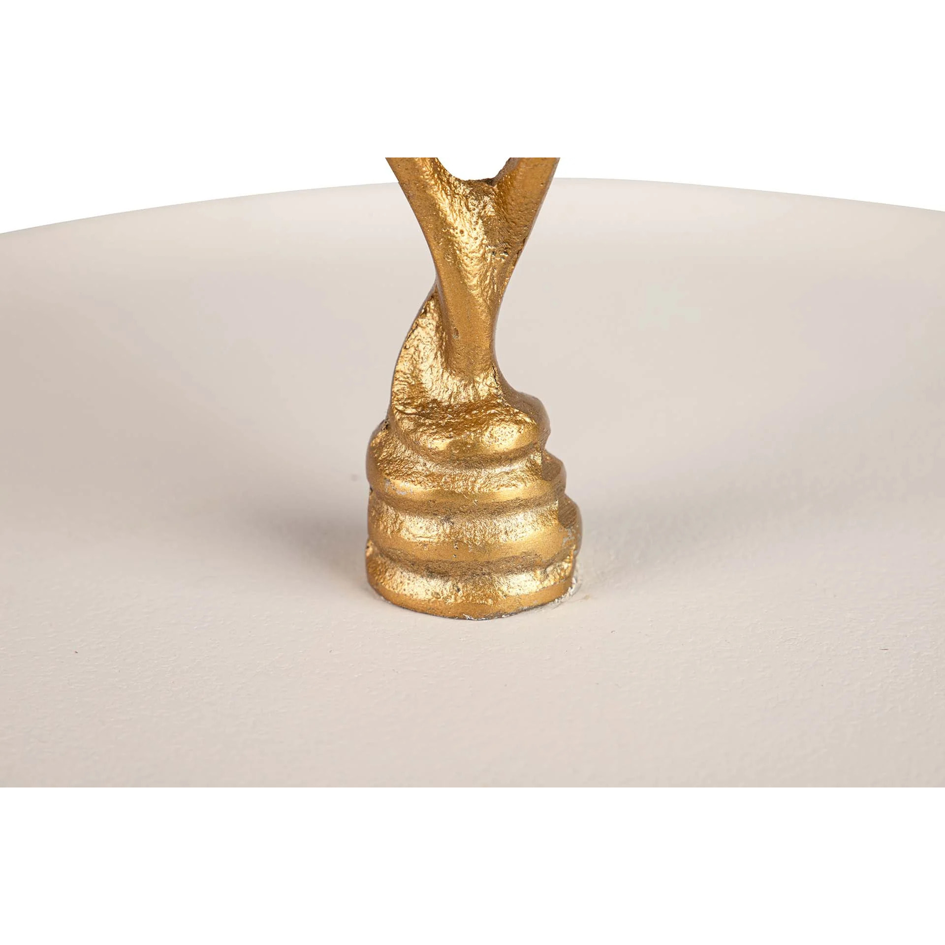 Centro De Mesa Aluminio Blanco Dorado 28x28x28 Cm