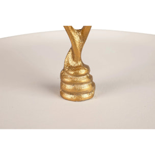 Centro De Mesa Aluminio Blanco Dorado 28x28x28 Cm