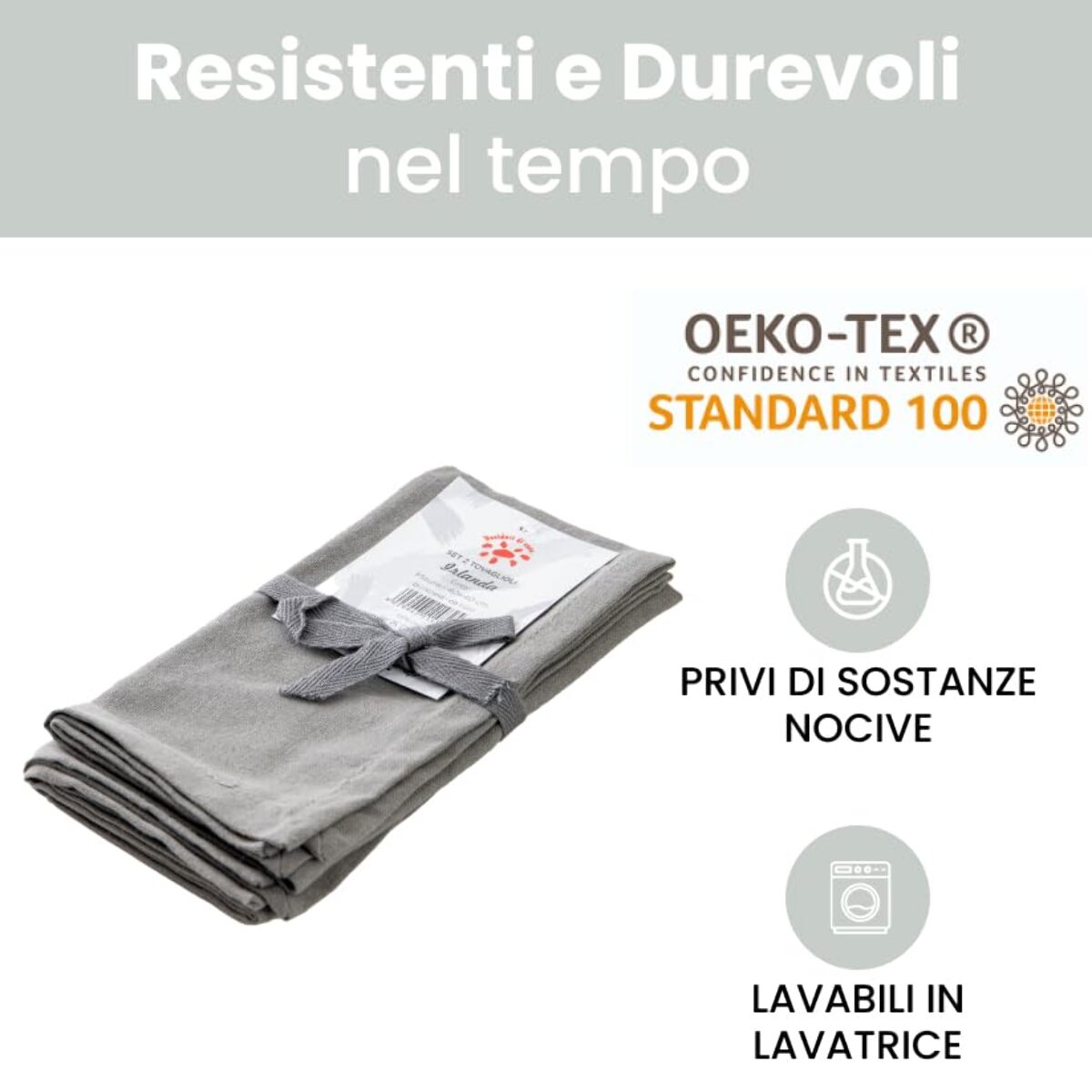 Intrecci – Set 6 tovaglioli in puro cotone 40x40 cm