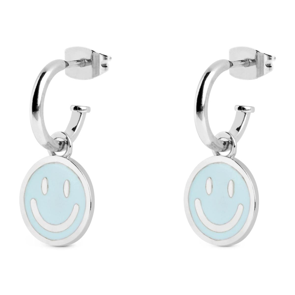 Pendientes Aro Smiley Sky Enamel