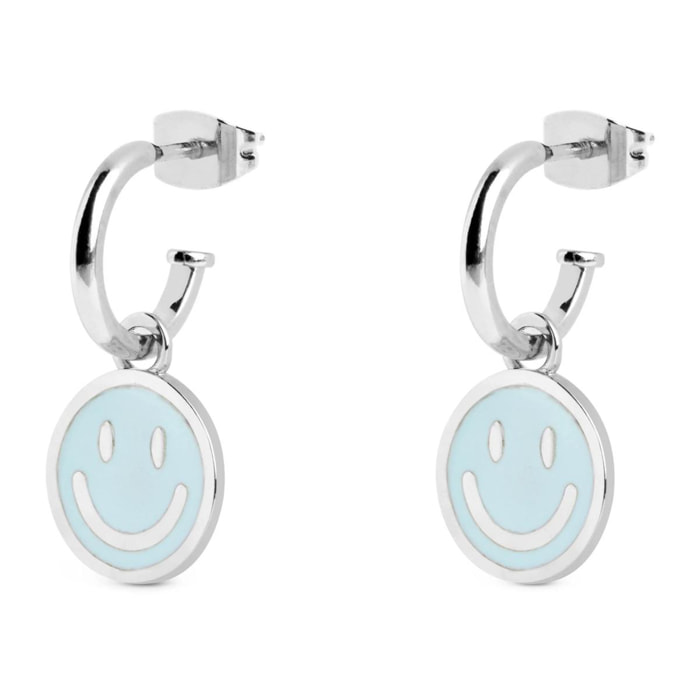 Pendientes Aro Smiley Sky Enamel