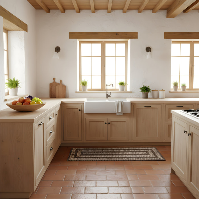 Tappeto da cucina Salice grigio titanio CON FONDO ANTISCIVOLO