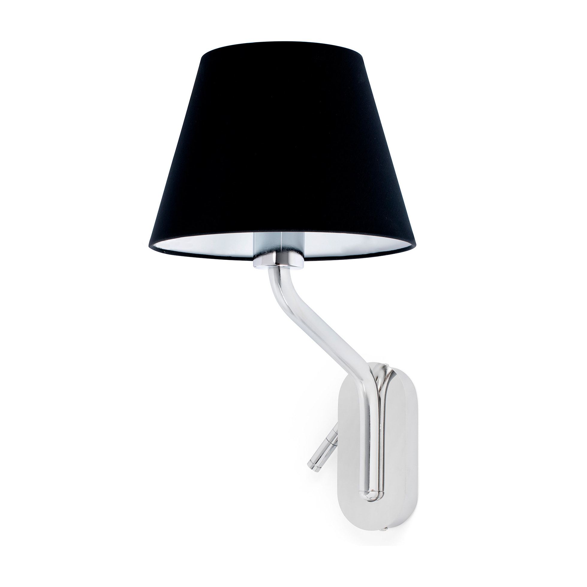 ETERNA Lampe applique avec lecteur droite chrome/noire