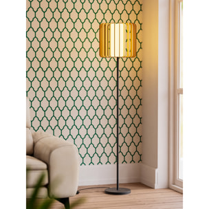 Forlight Viva Pie de Salón en negro y madera clara para bombilla E27