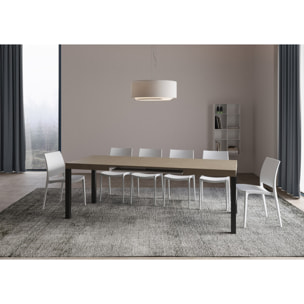 Mesa extensible 80x120/204 cm Everyday Gris Paloma estructura Antracita