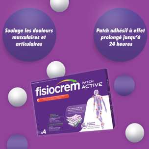 Fisiocrem Patch Active - Dispositif Médical Douleurs Musculaires & Articulaires - Technologie Brevetée - Arnica & Harpagophytum - 4 Patchs
