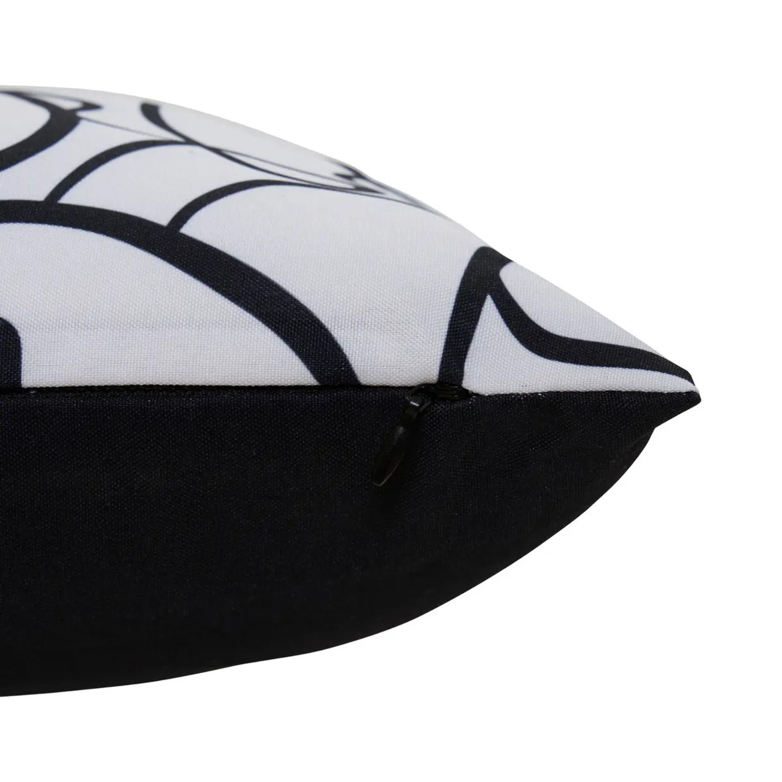 Housse de coussin d'extérieur Nolan 50x30cm motif fantaisie noir et blanc