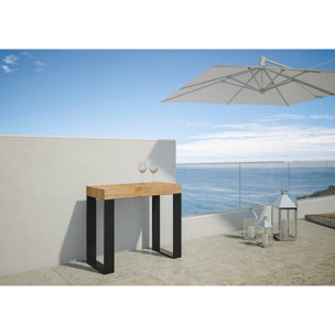 Console Extensible 90x40/290 cm Tecno Sapin Teinté cadre Anthracite.